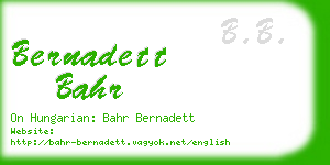 bernadett bahr business card